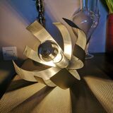 Pair of brushed steel wall lights - Jocelyne Trocmé - 1970s