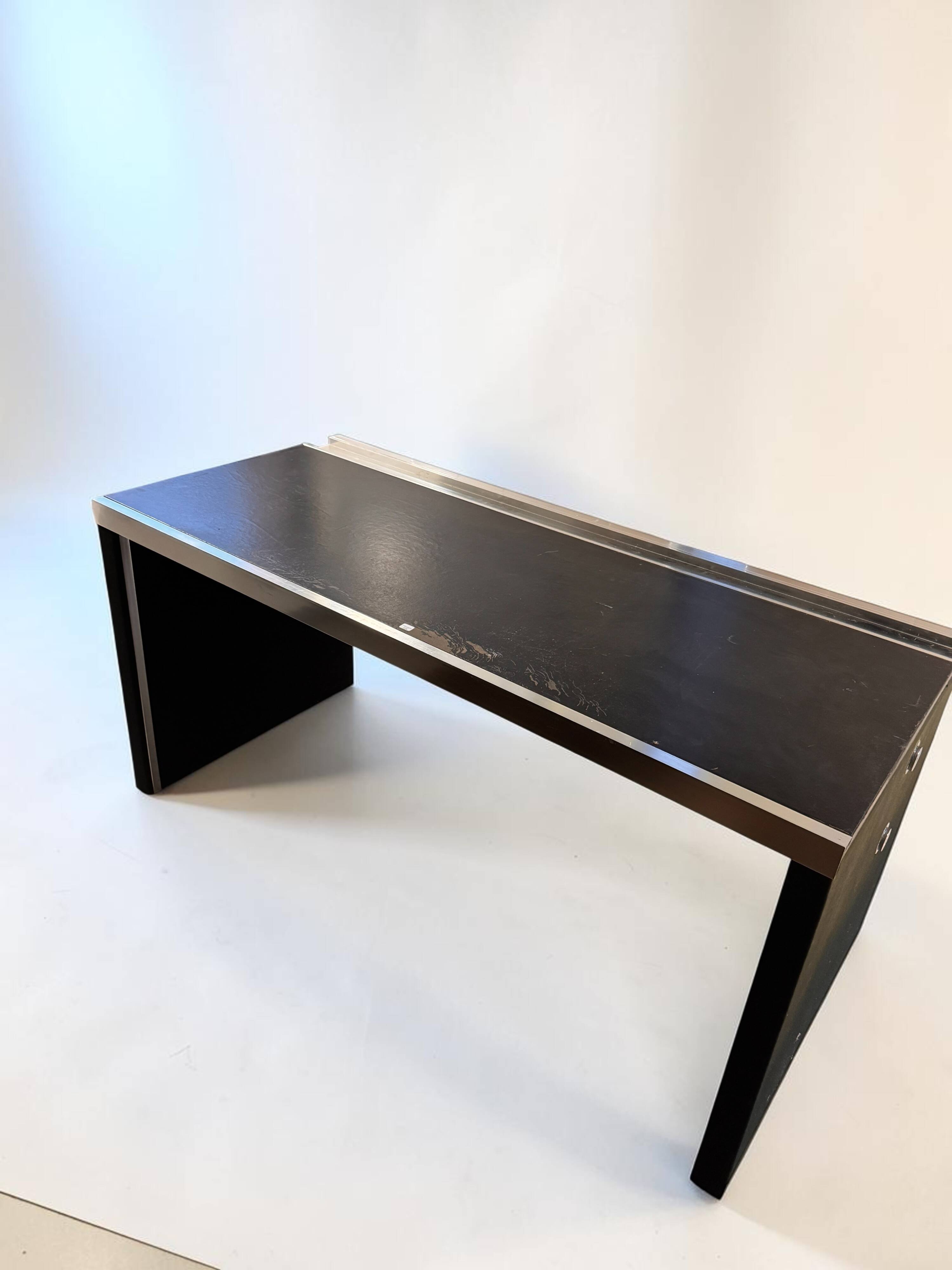 Guido Faleschini's desk for Mariani, black lacquered, 1970s