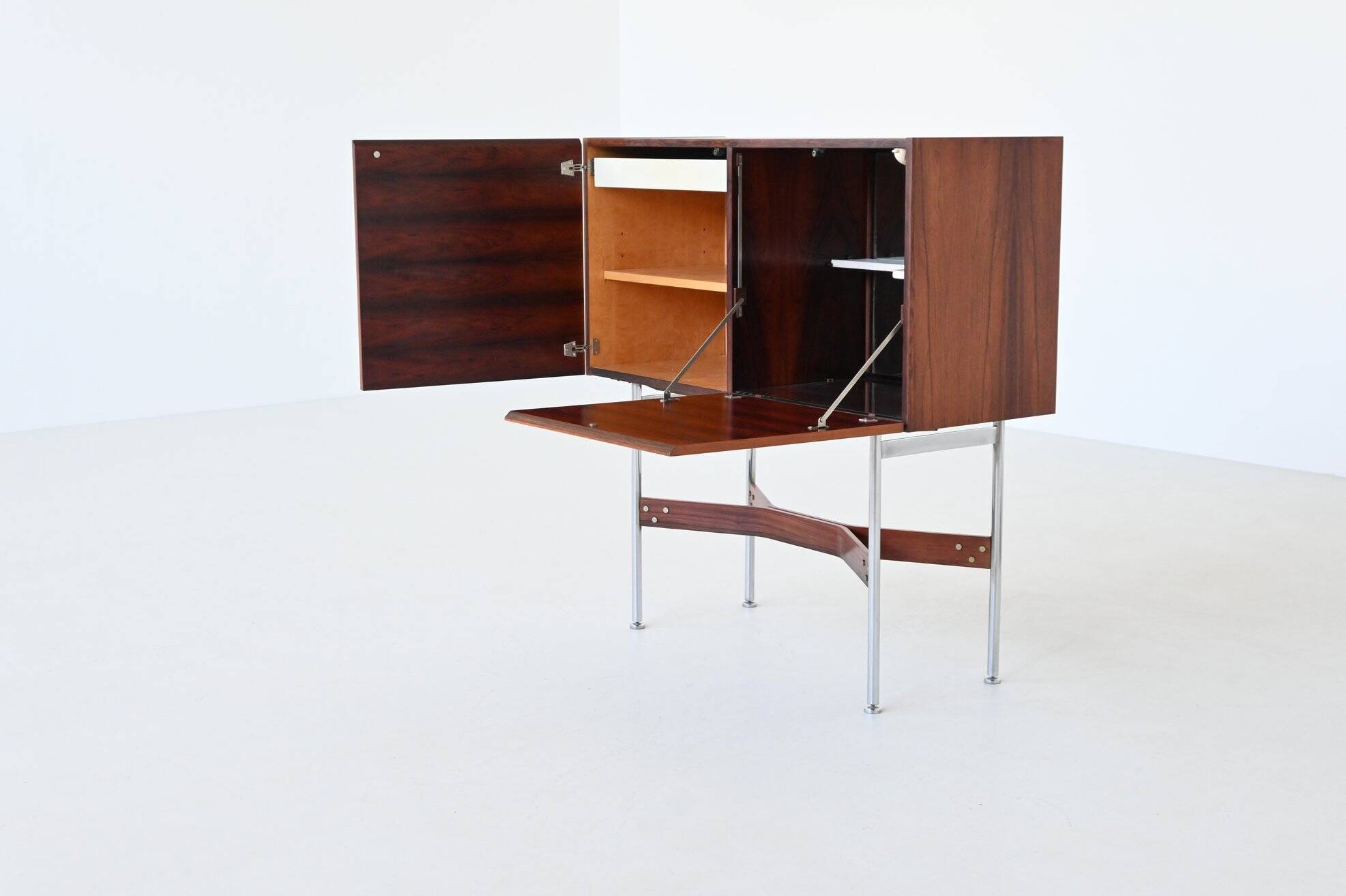 Rudolf Bernd Glatzel rosewood bar cabinet Fristho the Netherlands 1956