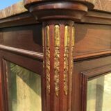Mahogany Showcase - Bronze Golden Style Louis XVI