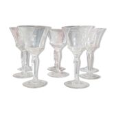 Service de 8 verres à Vouvray sérigraphiés , Confrérie des Chevaliers de Chantepleure , vin français