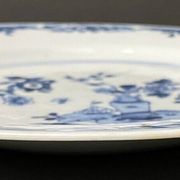 Plate in blue of China XVIII or XIXth Blue and white decoration