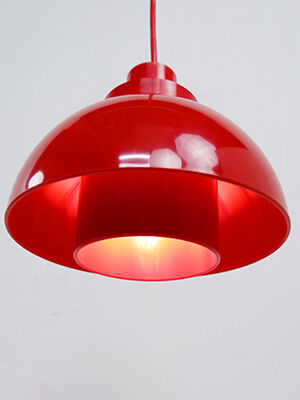 Nordisk Solar red hanging lamp, 1970s