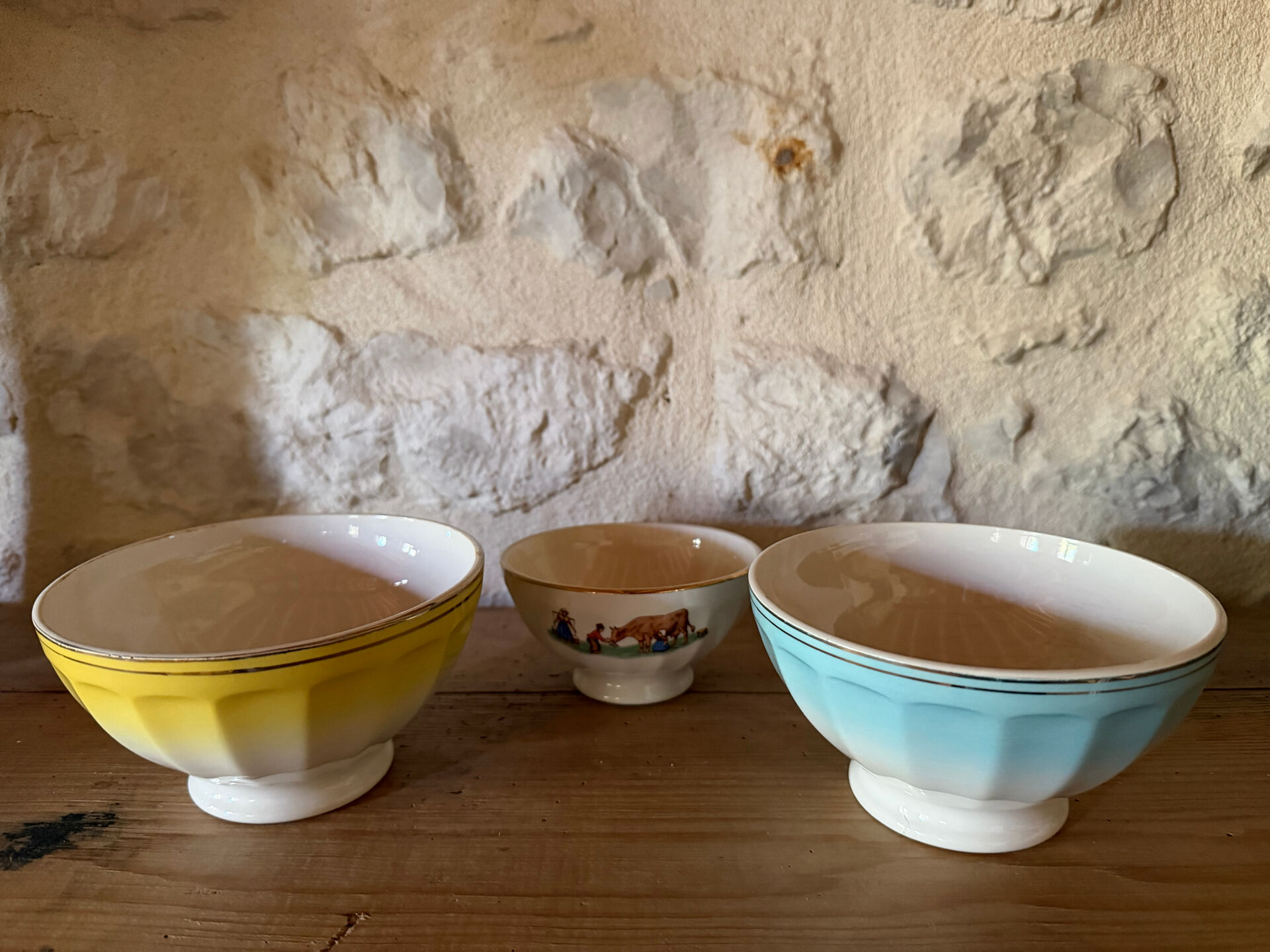 Antique faceted bowls