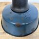 Industrial Blue Enamel Factory Lamp with Cast Iron Top, 1960s