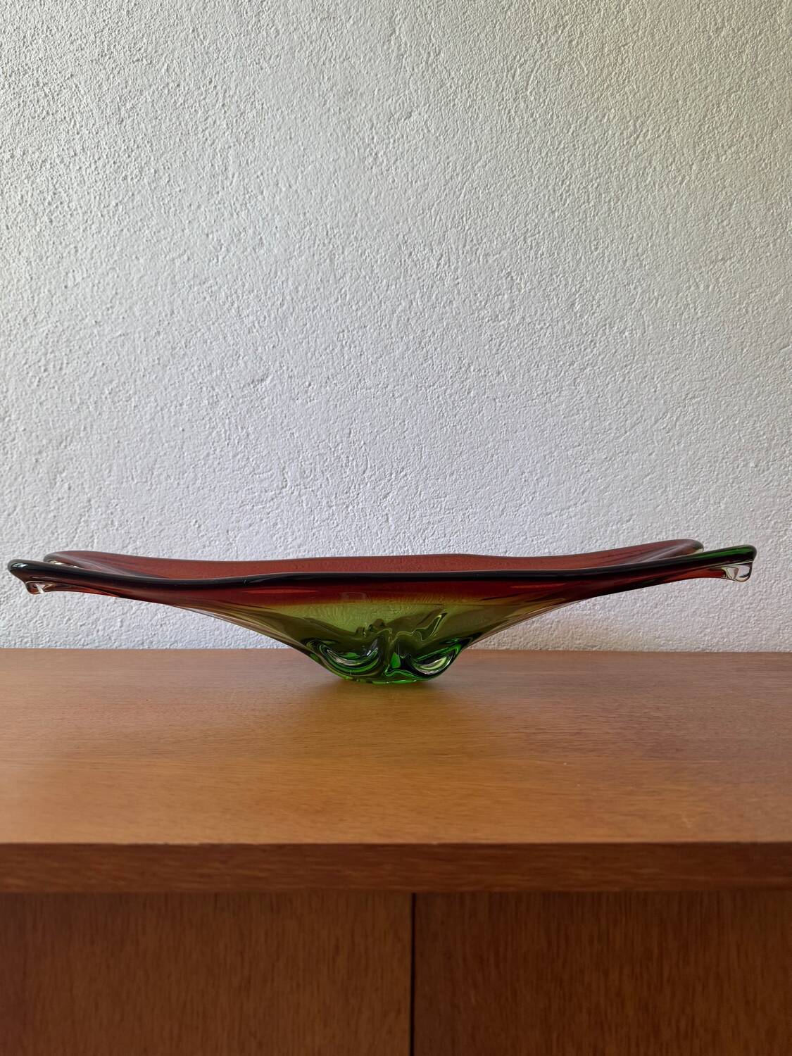 Large Murano crystal bowl from the 60s