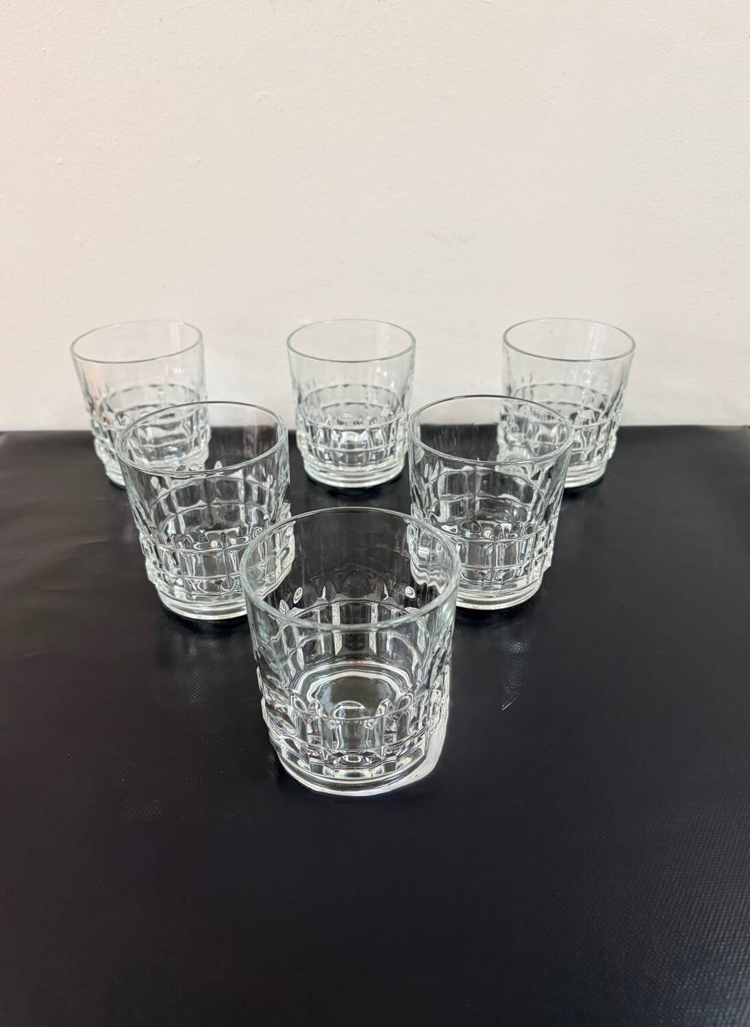 Set of 6 Luminarc Quadrille whisky glasses - Brand new condition
