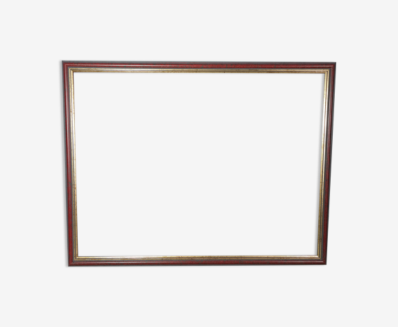 Cadre baguette bois laqué griotte & doré 64x49,5 feuillure 59,5x45 cm SB