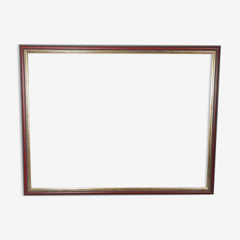 Frame baguette wood lacquered cherry & gilded 64x49,5 foliage 59,5x45 cm SB