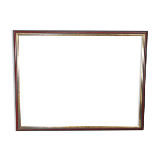 Frame baguette wood lacquered cherry & gilded 64x49,5 foliage 59,5x45 cm SB
