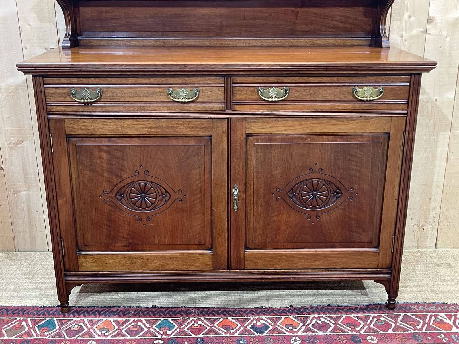 English art nouveau buffet in mahogany early twentieth century