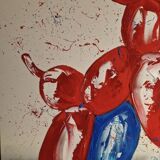 Tableau signé par Henry Escobar, Chiens Ballons XL
