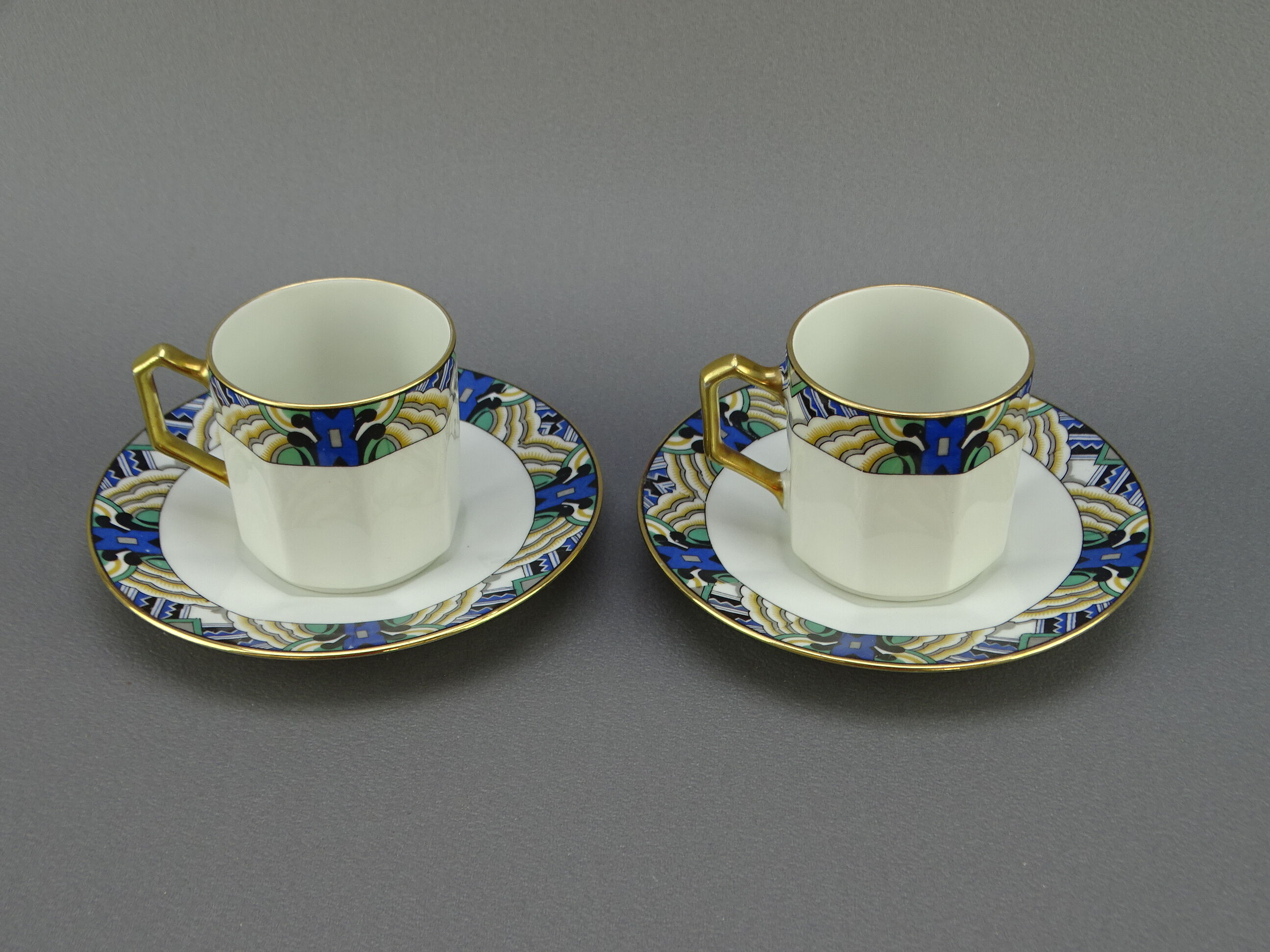 Vintage Limoges porcelain coffee service Atelier Descotte. Redrink . Barranger