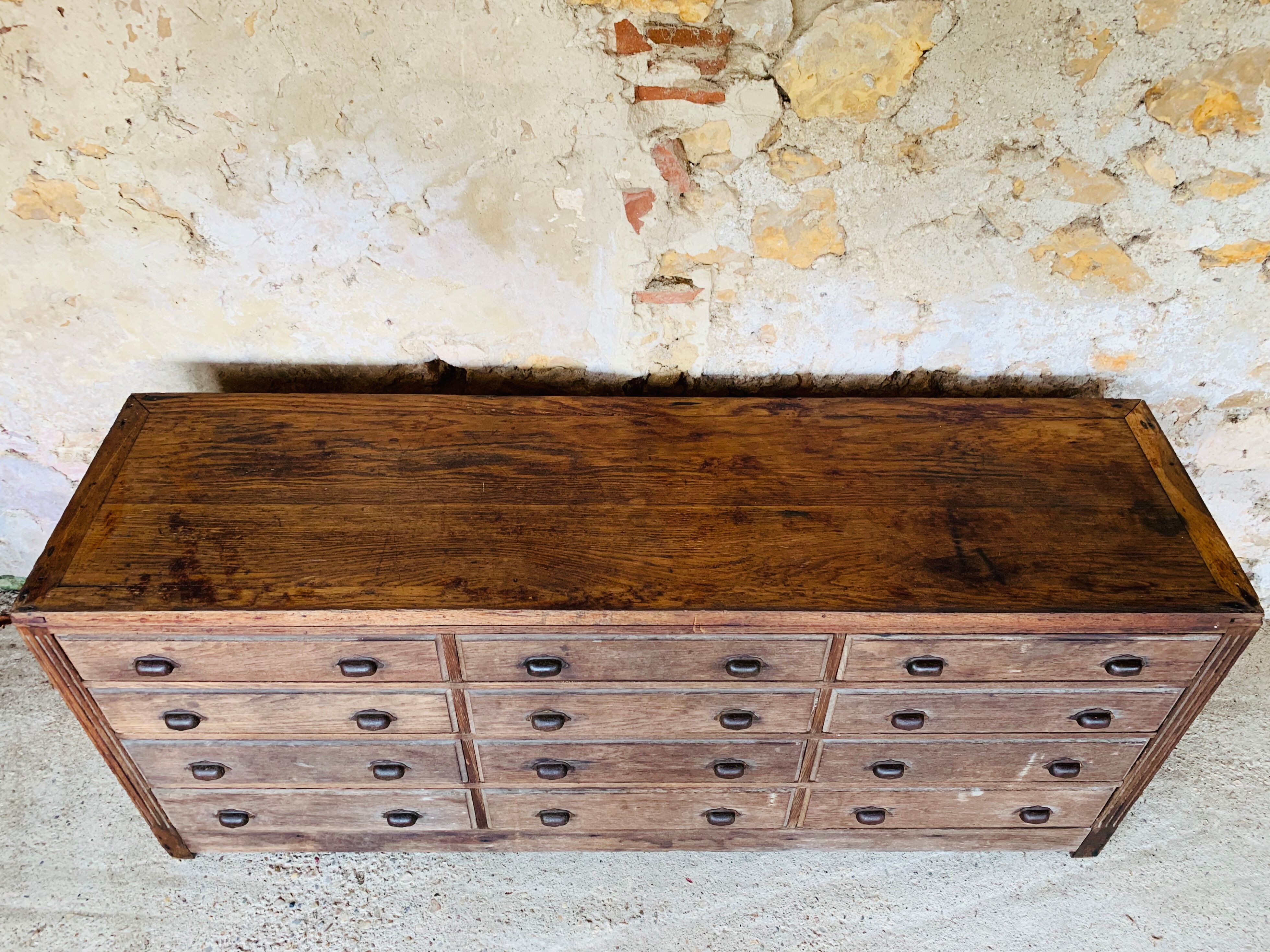 Cabinetmaker's workshop furniture with 12 drawers circa 30's/40's