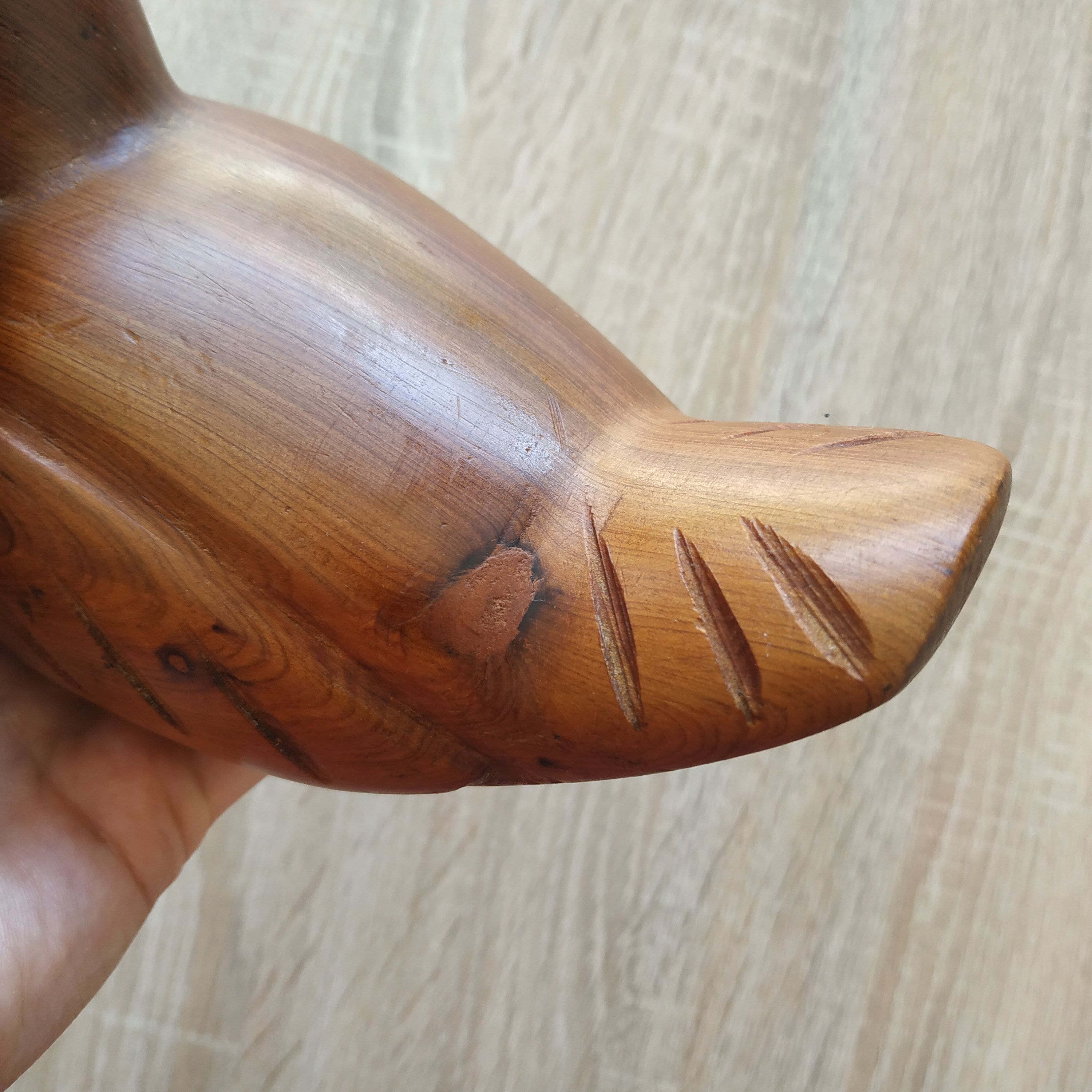 turned wooden bird