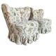 Set of 2 vintage floral patterned cocktail chairs.