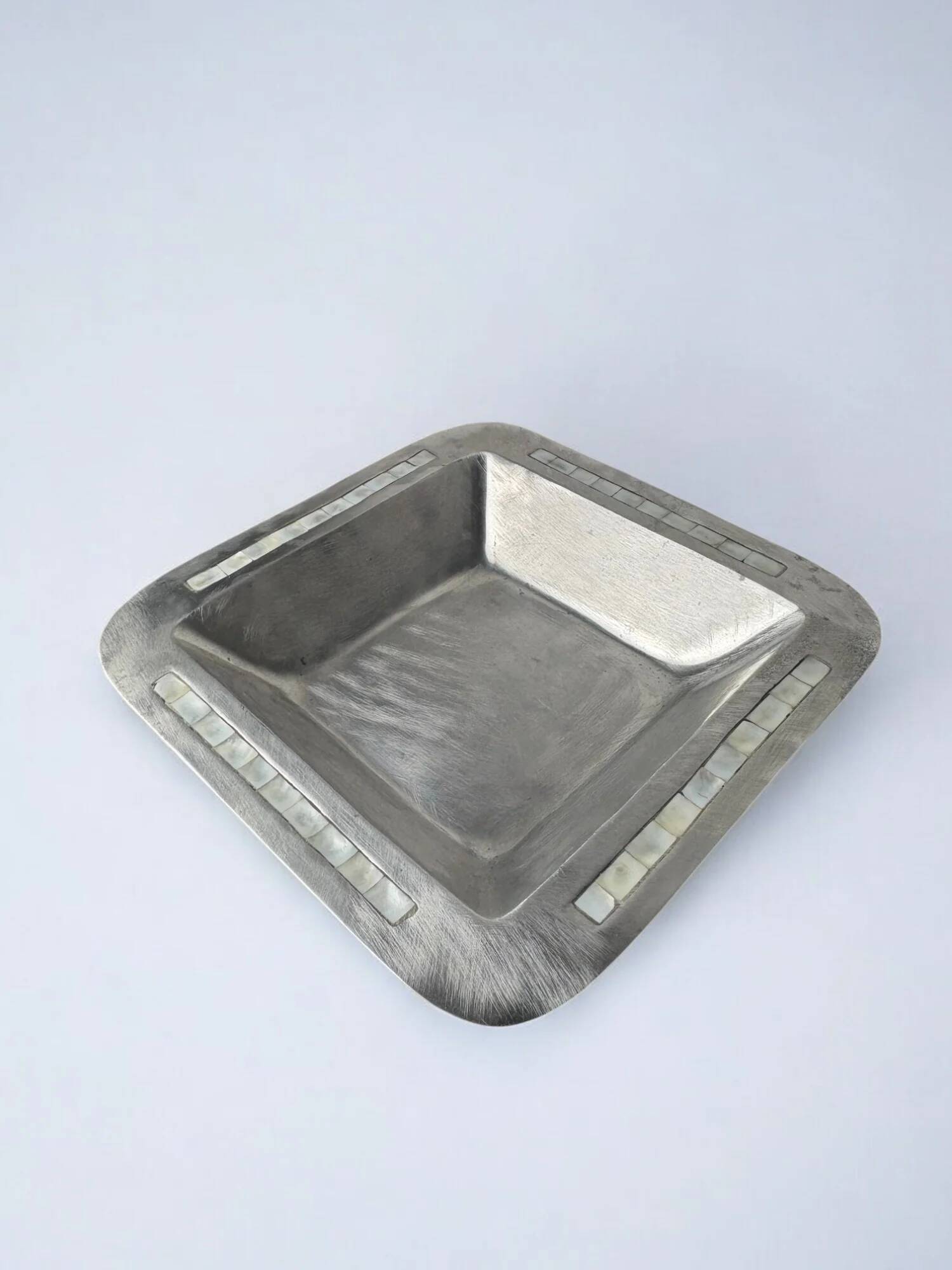 Mother-of-pearl & aluminium centerpiece, Italy, circa 1980s