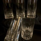 5 St Louis crystal orangeade and whiskey glasses, signed