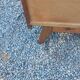 Commode vintage en chêne blond pieds compas 4 tiroirs 1950
