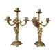 Pair of bronze candlesticks, early 20th