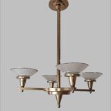 Chandelier Art Deco geometric shape, vintage c 1935