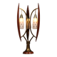 Biomorphic table lamp by Masjestic Lamp.Co USA walnut and brass 1960