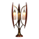 Biomorphic table lamp by Masjestic Lamp.Co USA walnut and brass 1960