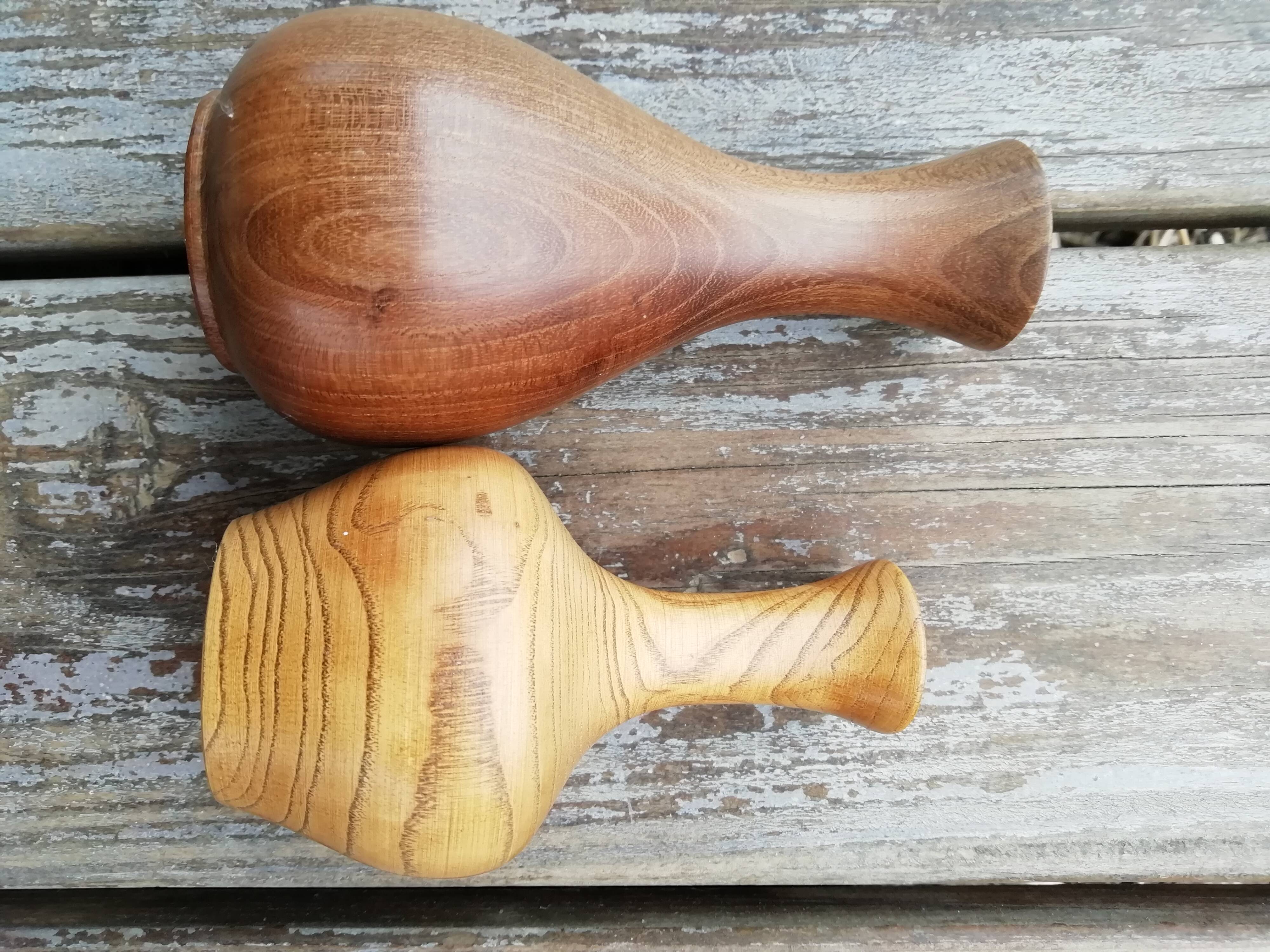 Pair of wooden vases