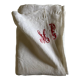 Nappe en fil de lin 19e brodée rouge