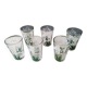 6 Verres gobelets anciens Décor de muguet sérigraphié