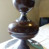Chrome and brown space age lamp base 1970