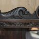 Library Desk in Carved Oak with Brass Handles