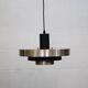Vintage Danish Pendant Lamp – Champagne Aluminium & Black – Scandinavian
