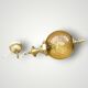 Suspension boule style Hollywood Regency en verre texturé et laiton doré
