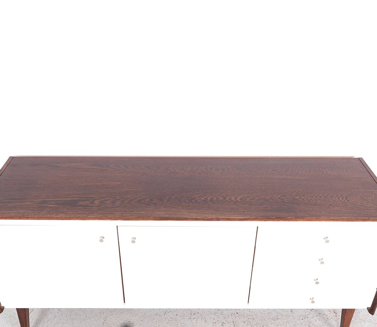 Buffet vintage en bois avec façades blanches, années 60