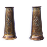 Paire de Vase Galvanoplastie Art Nouveau Laiton - France
