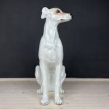 Large ceramic sculpture of a Bassano dog, 1980s.