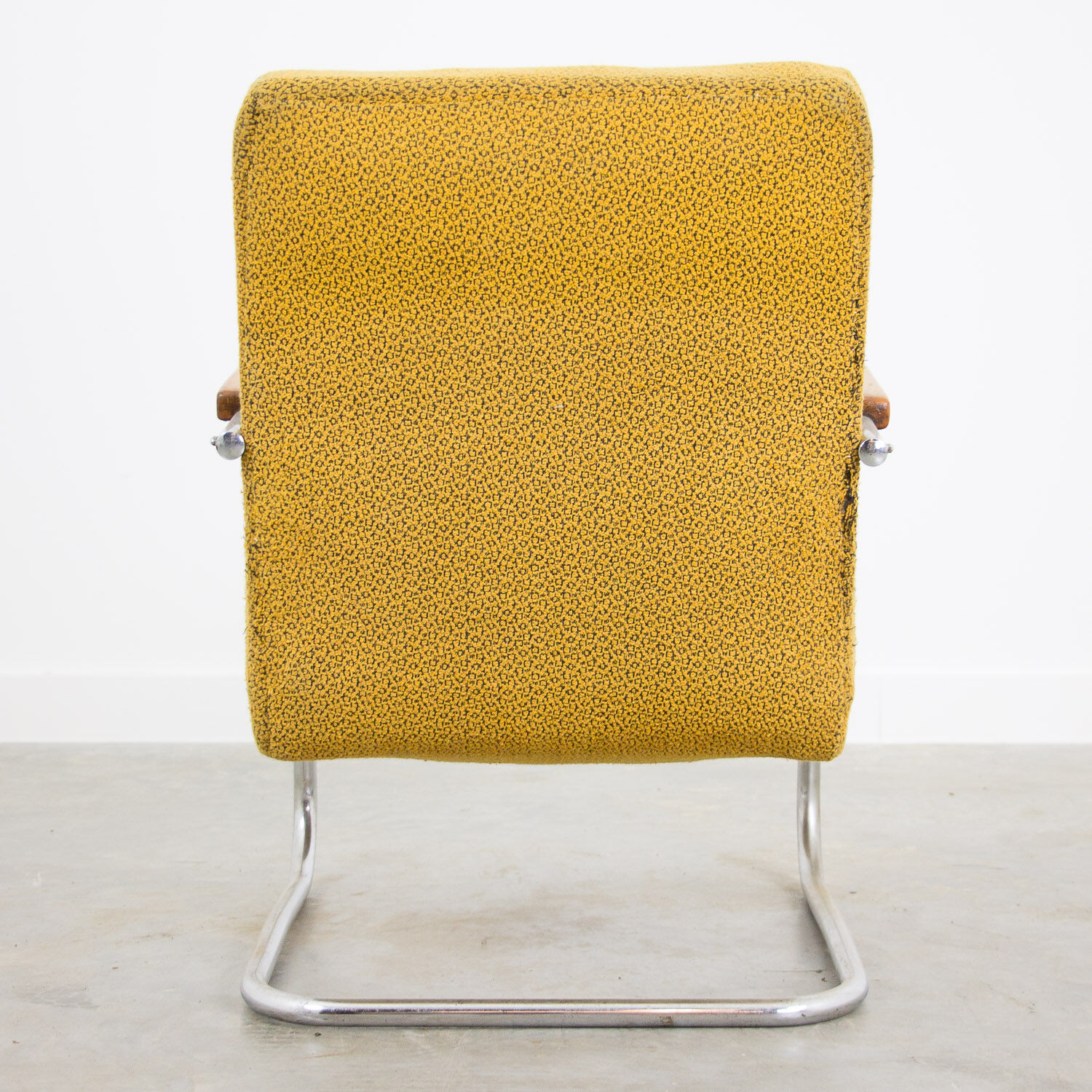 Set of 4 vintage yellow armchairs