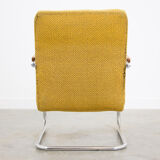 Set of 4 vintage yellow armchairs