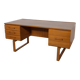 Mid-Century Teak Freestanding Desk by Torben Valeur & Henning Jensen for Dyrlund, Denmark, 1960s