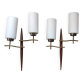 Large pair of modernist wall lights from LUNEL