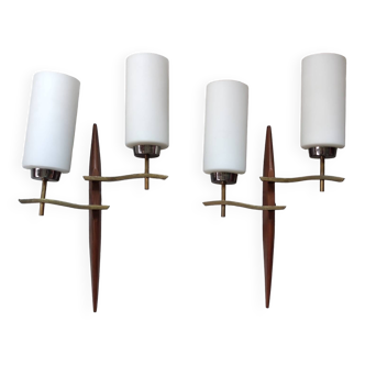 Large pair of modernist wall lights from LUNEL