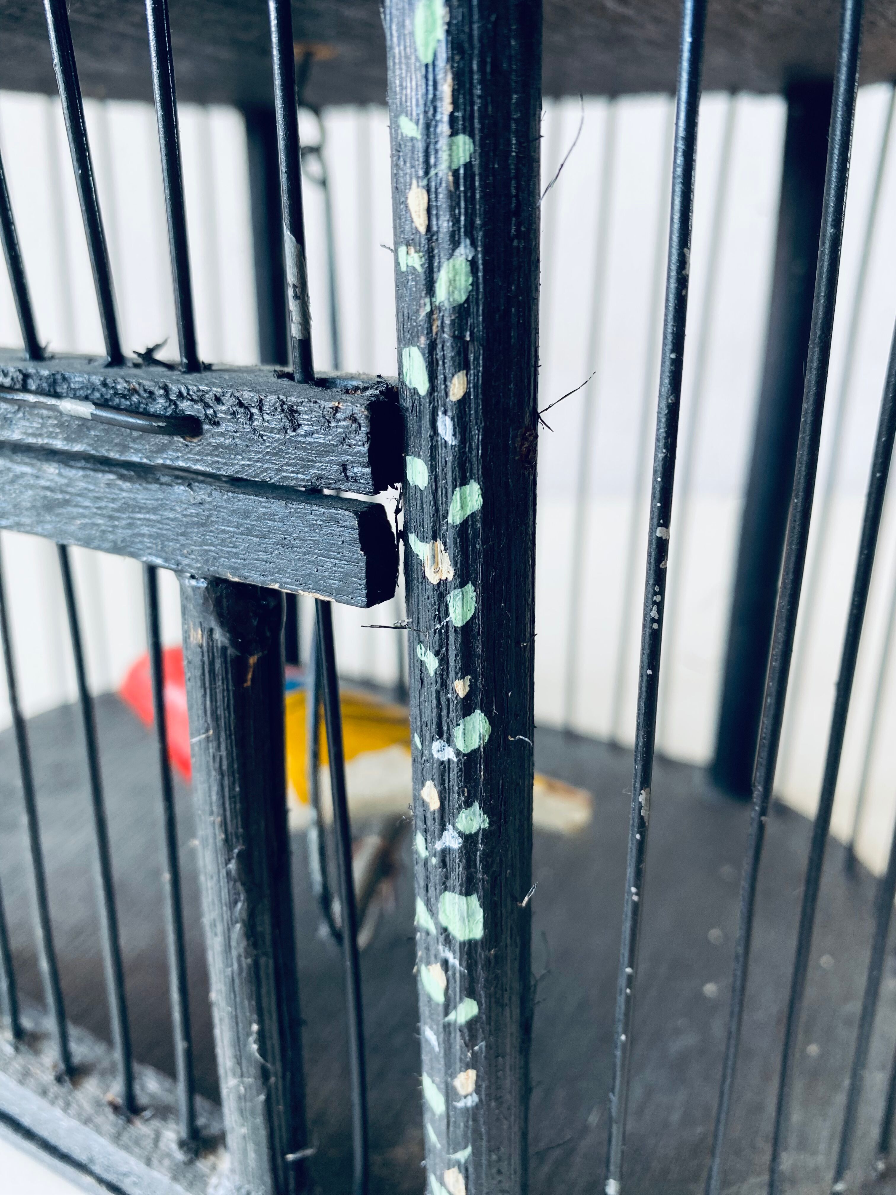 Vintage wooden birdcage