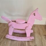 Old mini wooden rocking horse old rose original