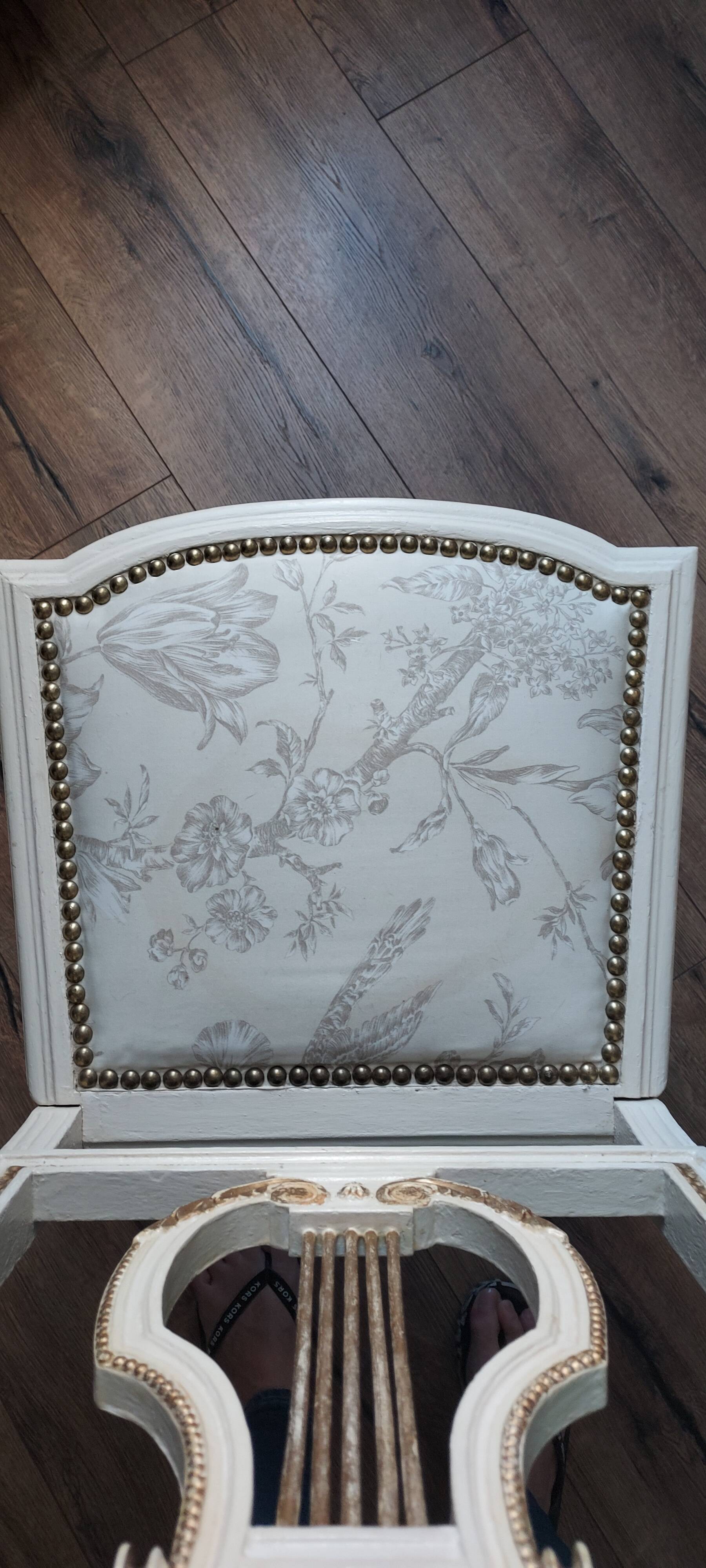 Pair of Louis XVI style bedroom chairs