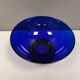 Beautiful blue glass bowl mounted on silver colored base (Original).