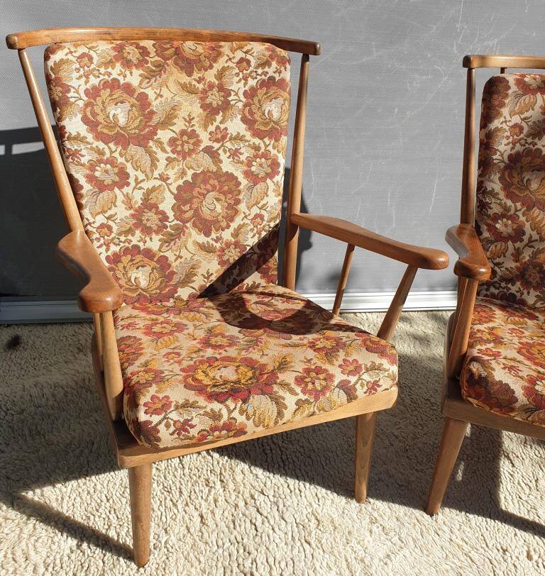 Paire fauteuils éventail esprit scandinave Baumann