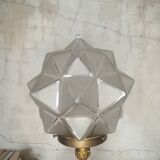 Lampe ancienne art déco en laiton avec globe étoile