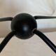 Vintage coat rack from the 1960s in iron and wood, brutalist art deco, standing, France.