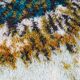 Rya rug made of wool in beige, brown and turquoise